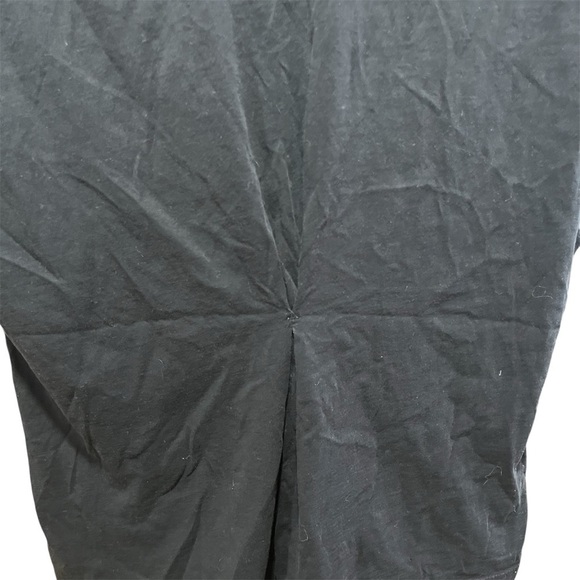 Moussy Black Tee with Floral Embroidery Boxy Sleeve Pleated Back Detail - Picture 5 of 9